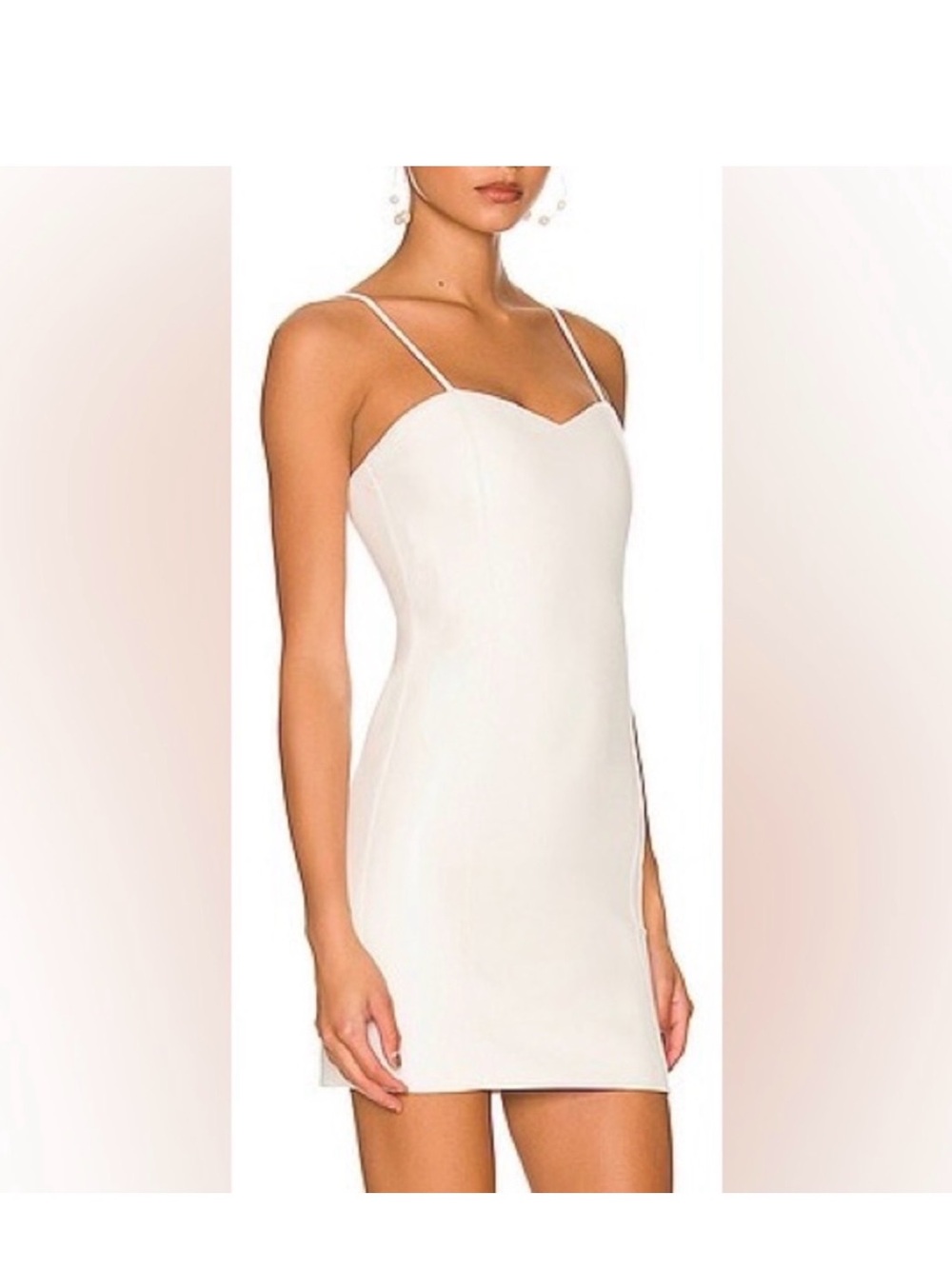 Alice & Olivia White Spaghetti-Strap Bodycon Dress